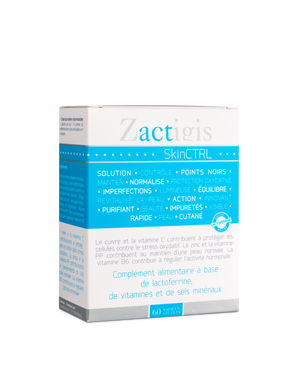 Zactigis SkinCTRL gélules complément alimentaire acné lactoferrine 60 capsules
